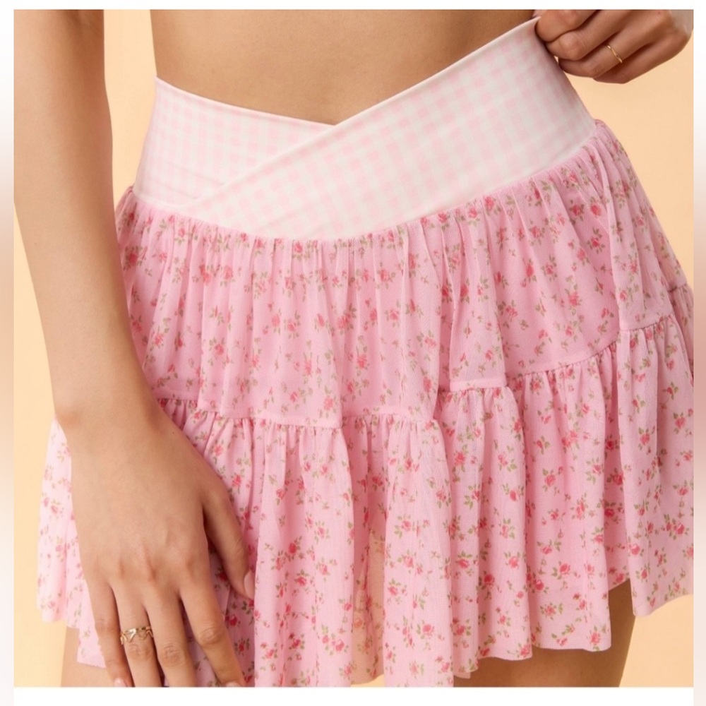 Blogilates Women's Ballerina Skort - Pink Gingham M